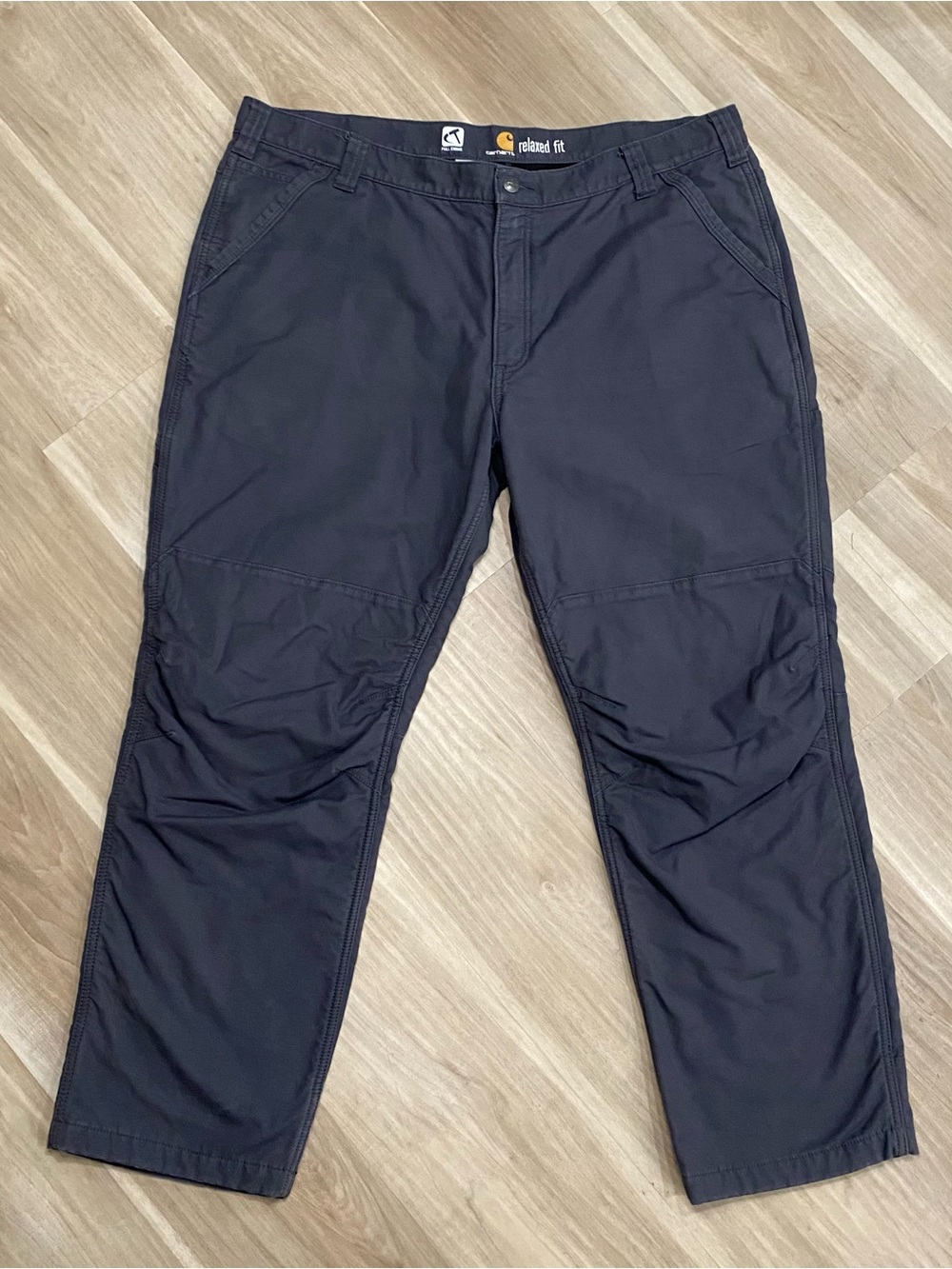Carhartt Pants Mens 42x30 Black Fleece Lined Full Swing Relaxed Fit Work Canvas